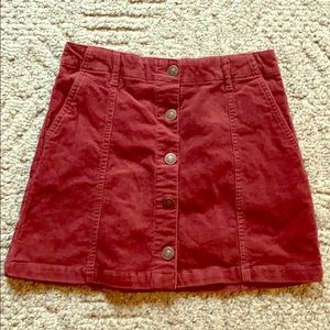 Burgundy corduroy skirt